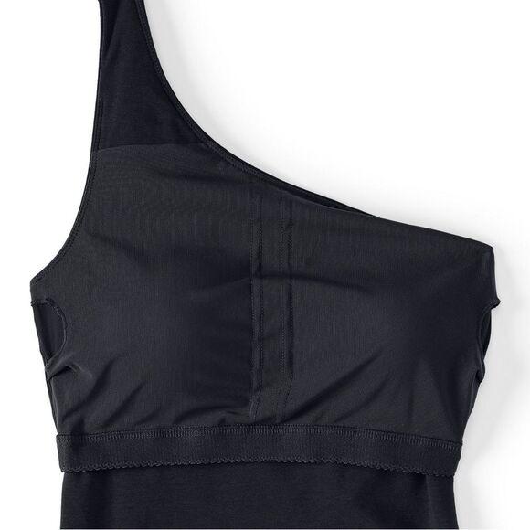Land's End adaptive slender Grecian one shoulder shelf bra top black size small - Picture 3 of 4